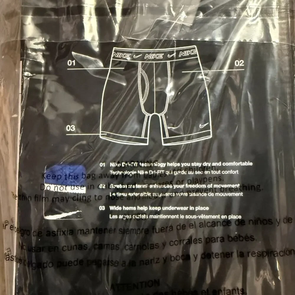 NEW Nike Men’s Micro Boxer Briefs 3-Pack Size Small KE1167-475 Multicolor